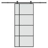 vidaXL skyded&oslash;r med hardwares&aelig;t 90x205 cm sikkerhedsglas aluminium