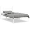 vidaXL sengeramme med sengegavl 100x190 cm metal hvid