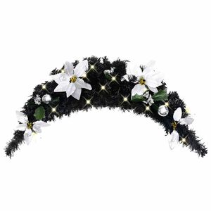 vidaXL julekrans buefacon med LED-lys 90 cm PVC sort