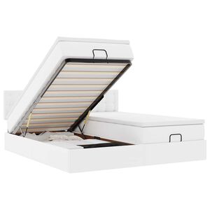 vidaXL osmannisk sengeramme med madrasser 200x200 cm kunstl&aelig;der hvid