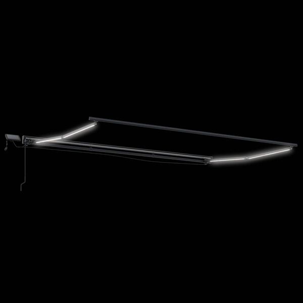 vidaXL Manuel markise-ramme med LED-lys Antracit 5 x 3 m Aluminium