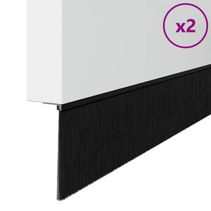 vidaXL Selvkl&aelig;bende d&oslash;rb&oslash;rstet&aelig;tninger 2 pcs Sort 100 cm