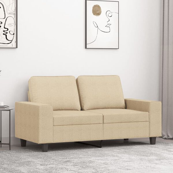 vidaXL 2-personers sofa 120 cm stof cremefarvet