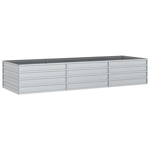 vidaXL h&oslash;jbed 240x80x45 cm galvaniseret st&aring;l s&oslash;lvfarvet