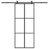 vidaXL skyded&oslash;r med hardwares&aelig;t 90x205 cm sikkerhedsglas aluminium