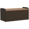 vidaXL opbevaringsb&aelig;nk med hynde 115x51x52 cm polyrattan brun