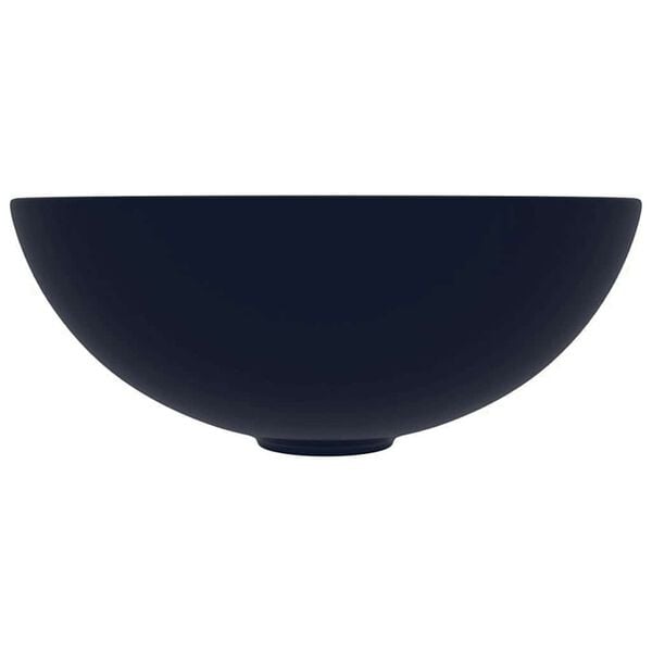 vidaXL keramisk h&aring;ndvask til badev&aelig;relse rund m&oslash;rkebl&aring;