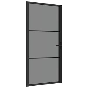 vidaxL d&oslash;r 102,5x201,5 cm sikkerhedsglas og aluminium sort
