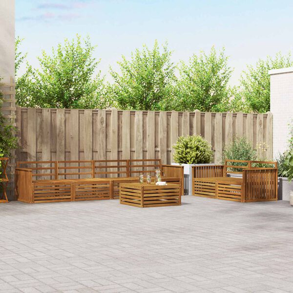 vidaXL Udend&oslash;rs sofagruppe 7 pcs Naturfarvet Massivt Akacietr&aelig;