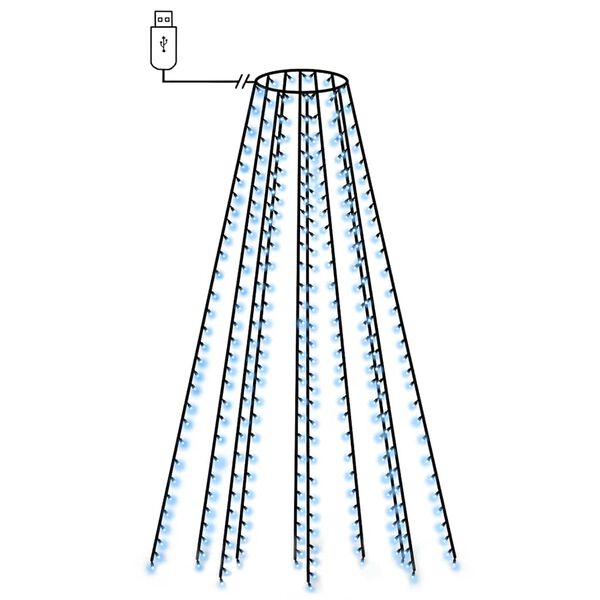 vidaXL lysnet til juletr&aelig; 300 lysdioder 300 cm bl&aring;