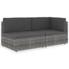 vidaXL 2-personers sofa modul&aelig;r polyrattan gr&aring;