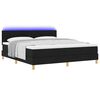 vidaXL LED Box Spring Bed med madras med LED Sort 180 x 200 cm Stof