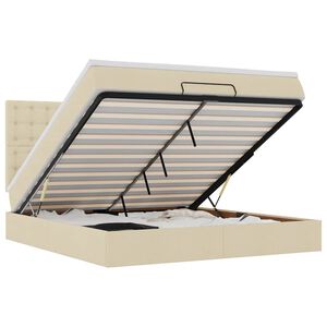 vidaXL osmannisk sengeramme med madras 160x200 cm stof cremefarvet