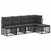 vidaXL Udend&oslash;rs sofagruppe 5 stk. 5-personers Sort Polyester