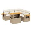 vidaXL sofasæt til haven 6 dele med hynder polyrattan beige