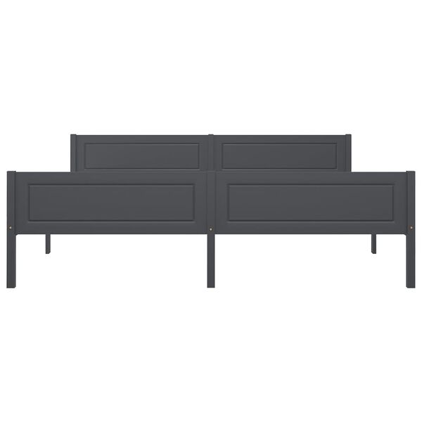 vidaXL sengestel 180x200 cm massivt fyrretræ grå