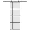 vidaXL skyded&oslash;r med hardwares&aelig;t 76x205 cm ESG glas sort