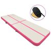 vidaXL oppustelig gymnastikm&aring;tte m. pumpe 300x100x15 cm PVC pink