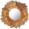 vidaXL v&aelig;gspejl 40 cm teak rund