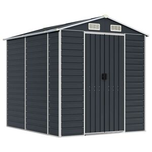 vidaXL haveskur 191x215x198 cm galvaniseret st&aring;l antracitgr&aring;