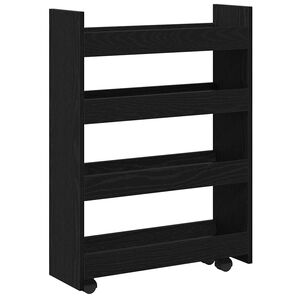 vidaXL Narrow Storage Trolley Sort eg 60 x 20 x 82 cm Konstrueret tr&aelig;