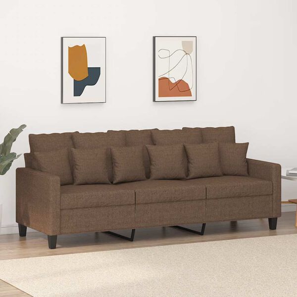vidaXL 3-personers sofa 180 cm stof brun