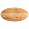 vidaXL bordplade 120x60x2 cm massivt egetr&aelig; oval lysebrun