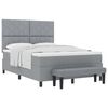 vidaXL Box spring seng med pude Lysegr&aring; 140 x 190 cm Stof