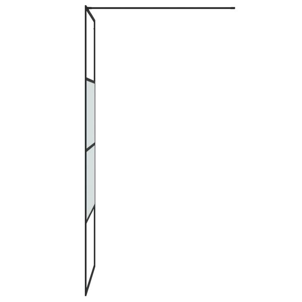 vidaXL brusevæg 80x195 cm halvmatteret sikkerhedsglas sort