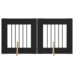 vidaXL Hundehegn med stativer 2 pcs Sort eg 60 x 60 cm Konstrueret tr&aelig;