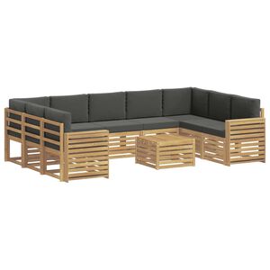 vidaXL Udend&oslash;rs sofagruppe 10 stk. Hvid og antracit Polyester