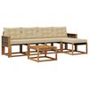 vidaXL Udend&oslash;rs sofagruppe med pude 6 pcs Naturlig og Beige