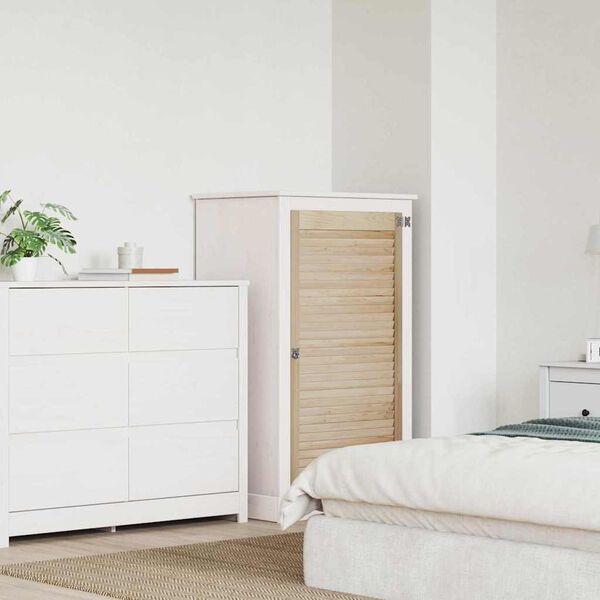 vidaXL Skabsdør Naturfarvet 140.5 x 2.1 x 49.5 cm Massivt fyrretræ