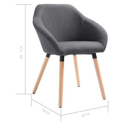 vidaXL spisebordsstole 4 stk. stof mørkegrå