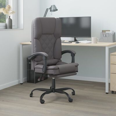 vidaXL kontorstol med massagefunktion kunstlæder grå