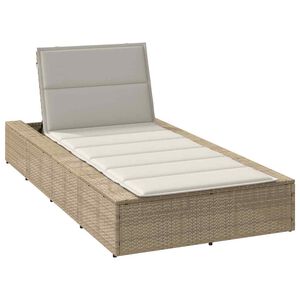 vidaXL solseng med flydende hynde polyrattan beige