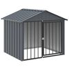 vidaXL hundehus med tag 117x103x102 cm galvaniseret st&aring;l sort