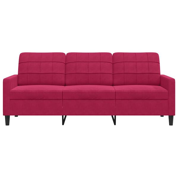 vidaXL 3-personers sofa 180 cm fl&oslash;jl vinr&oslash;d
