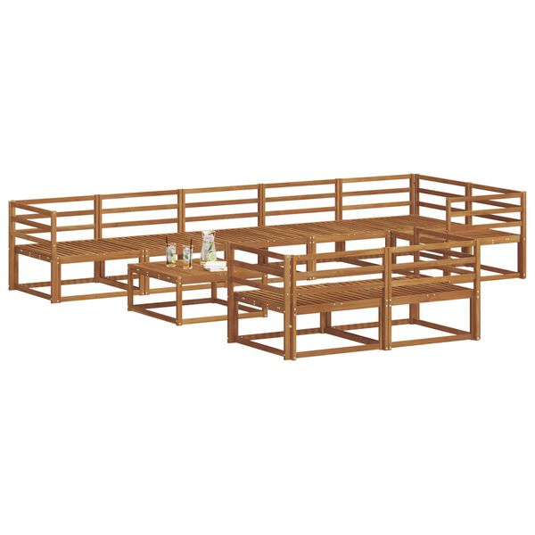 vidaXL Udend&oslash;rs sofagruppe 9 pcs Naturfarvet Massivt Akacietr&aelig;