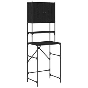 vidaXL Vaskemaskineskab Sort 0ak 68 x 48,5 x 194 cm Konstrueret tr&aelig;