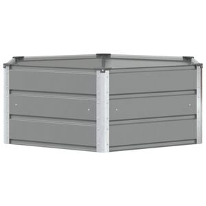 vidaXL Plantekasse Lysegr&aring; 129 x 129 x 45 cm St&aring;l