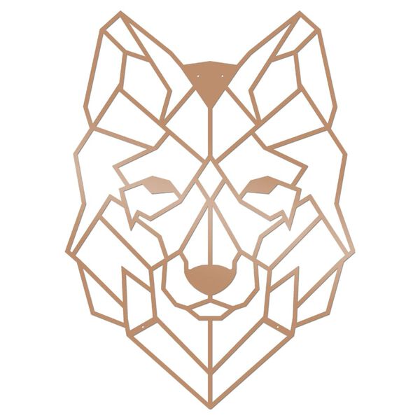 Homemania v&aelig;gdekoration Wolf 41x57 cm st&aring;l kobberfarvet