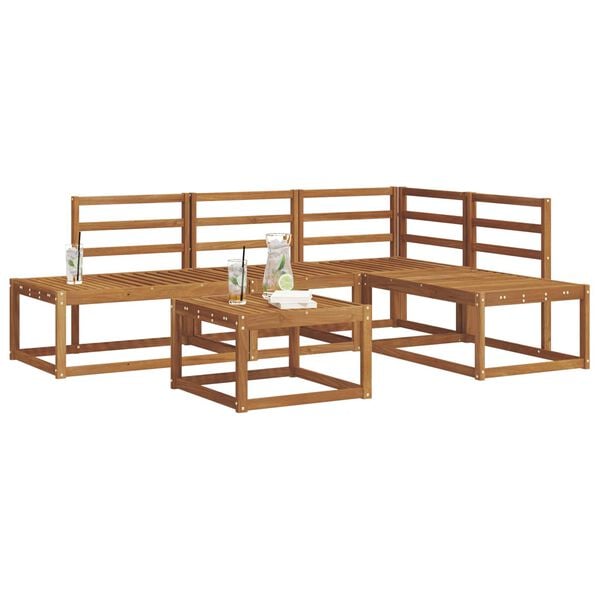 vidaXL Udend&oslash;rs sofagruppe 5 Stk Naturfarvet Massivt Akacietr&aelig;