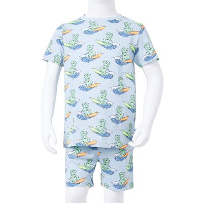 Pyjamas til børn str. 92 korte ærmer lyseblå