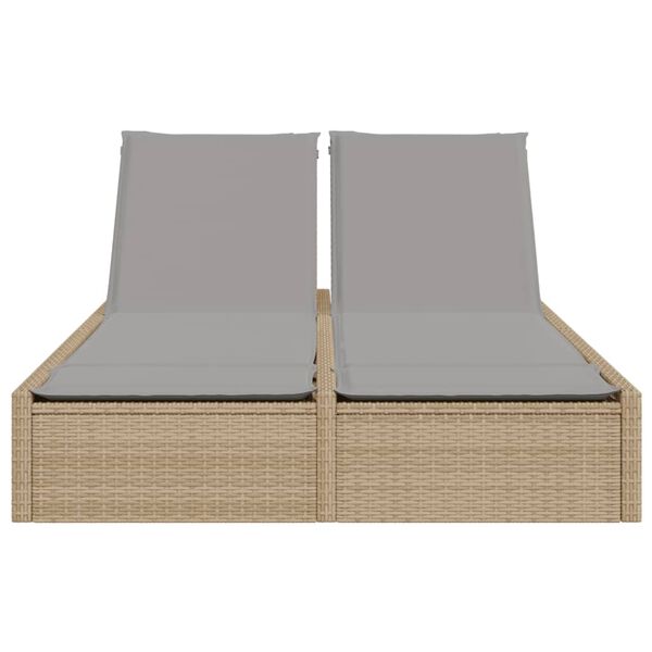 vidaXL solseng med hynder polyrattan beige