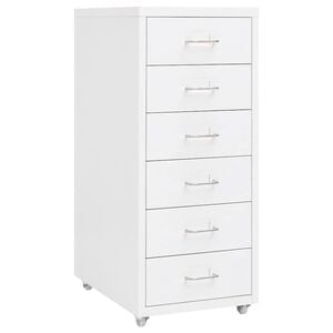 vidaXL mobilt arkivskab 28x41x69 cm metal hvid