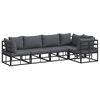 vidaXL Havesofa S&aelig;t 5 stk. Sort Aluminium