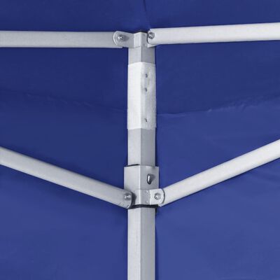 vidaXL foldbart festtelt med 2 sidevægge 2x2 m stål blå