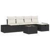 vidaXL Havesofa S&aelig;t 6 stk. Sort polyrattan