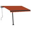 vidaXL markise m. LED-lys 300x250 cm manuel betjening orange og brun